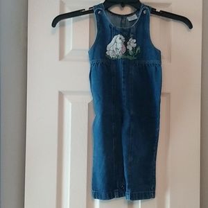 🐰HP! Vtg. Healthtex | Toddler Bunny Rabbit Spring Easter Denim Overalls 24M